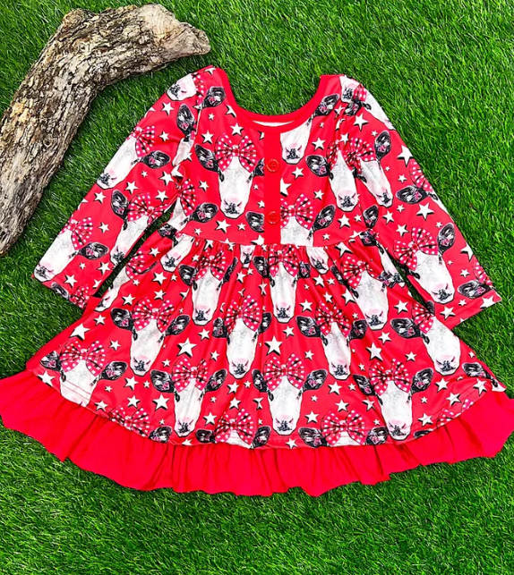 Dairy Cow Ruffle Dress