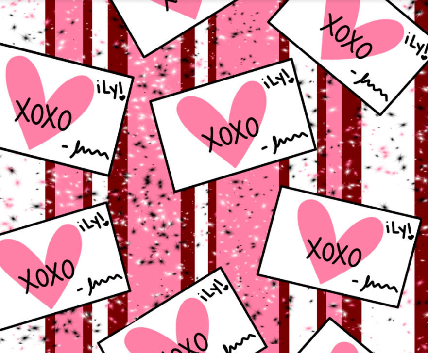 Ready to Ship Rib Knit Love Notes Valentine Hearts Shapes makes great bows, head wraps, bummies, and more.