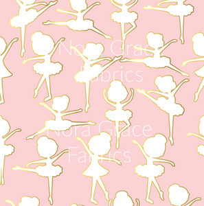 Pre-Order Pink Ballerina Girl Prints Bullet, DBP, Rib Knit, Cotton Lycra + other fabrics
