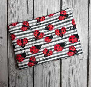 Pre-Order Striped Ladybugs Animals Bullet, DBP, Rib Knit, Cotton Lycra + other fabrics