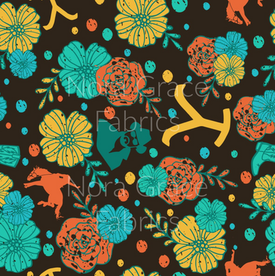 Pre-Order Yellowstone Inspired Western Floral Bullet, DBP, Rib Knit, Cotton Lycra + other fabrics