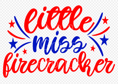 Sublimation-Fourth of July Little Miss Firecracker T-shirts, Sweatshirts, Mugs and much more!!