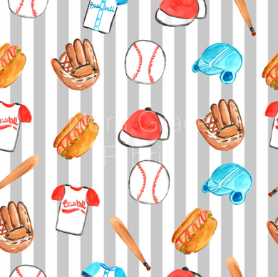 Pre-Order Striped Baseball Theme Sports/Teams Bullet, DBP, Rib Knit, Cotton Lycra + other fabrics