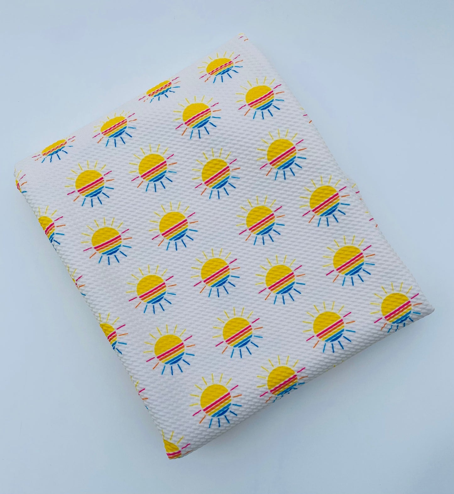 Ready to Ship Bullet fabric Rainbow Sunshine Seasons makes great bows, head wraps, bummies, and more.