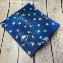 Load image into Gallery viewer, Ready to Ship Distressed Blue Watercolor Stars Shapes makes great bows, head wraps, bummies, and more.