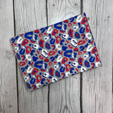 Load image into Gallery viewer, Pre-Order Bullet, DBP, Velvet and Rib Knit fabric Leopard Fourth of July Animals makes great bows, head wraps, bummies, and more.