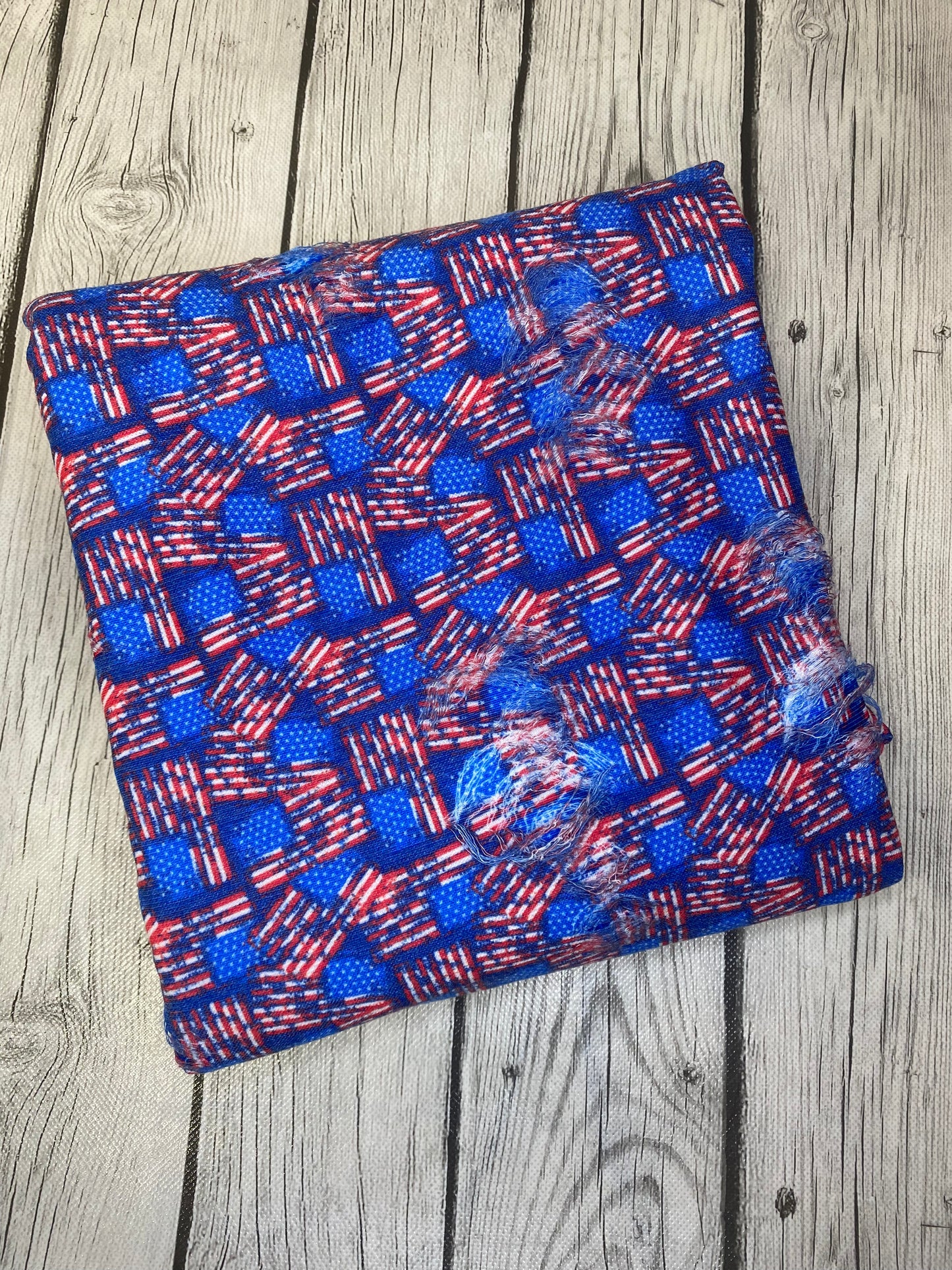 Ready to Ship Distressed Fourth of July American Flag makes great bows, head wraps, bummies, and more.