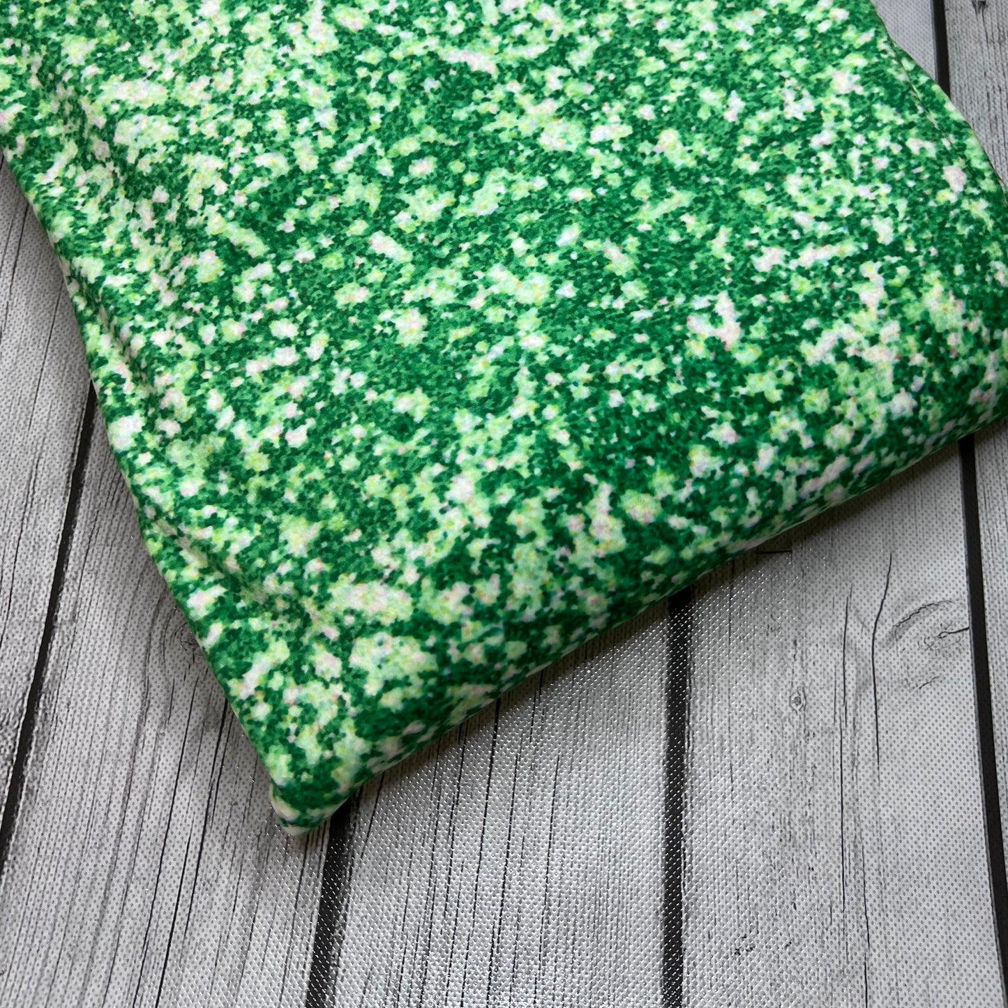 Ready to Ship Velvet White Green Paint Splat makes great bows, head wraps, bummies, and more.