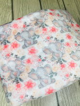 Load image into Gallery viewer, Ready to Ship Minky  Elephants Floral Animal makes great blankets, towels, and more.