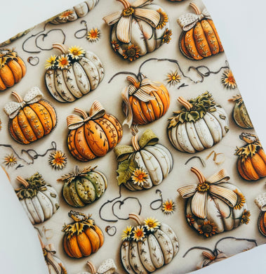 Ready to Ship DBP Sunflower Fall Pumpkins Faux 3D makes great bows, head wraps, bummies, and more.