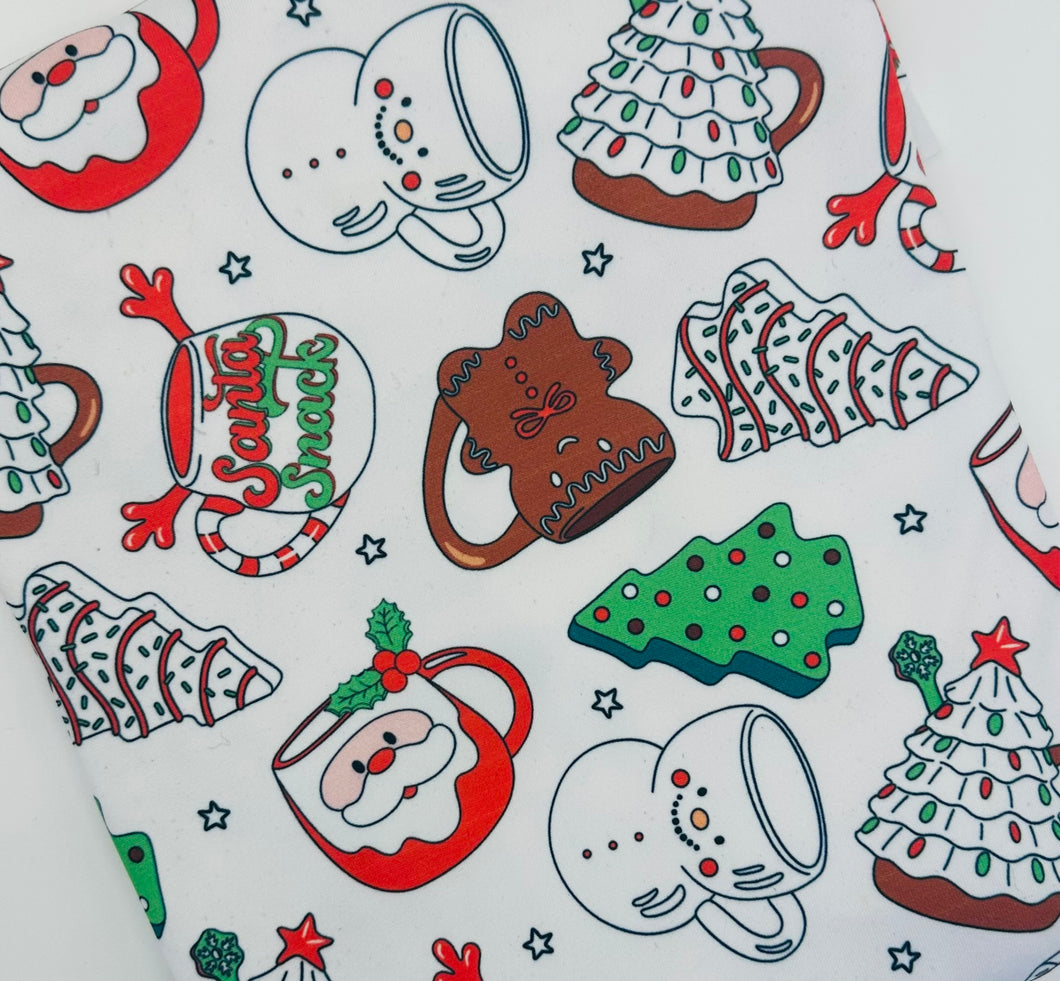 Christmas Hot Coco Mugs and Christmas Cakes Food Bundle in White, Green or Pink Bullet, DBP, Rib Knit + other fabrics