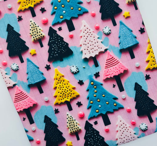 Ready to Ship Wide Rib Knit Faux Felt Christmas Trees Floral makes great bows, head wraps,  bummies, and more.