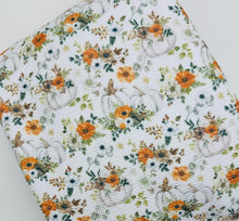 Load image into Gallery viewer, Ready to Ship Bullet Fancy Fall Pumpkin Floral makes great bows, head wraps, bummies, and more.