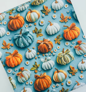 Made to Order Sparkly Inspired 3D Fall Pumpkins Bullet, DBP, Rib Knit + other fabrics