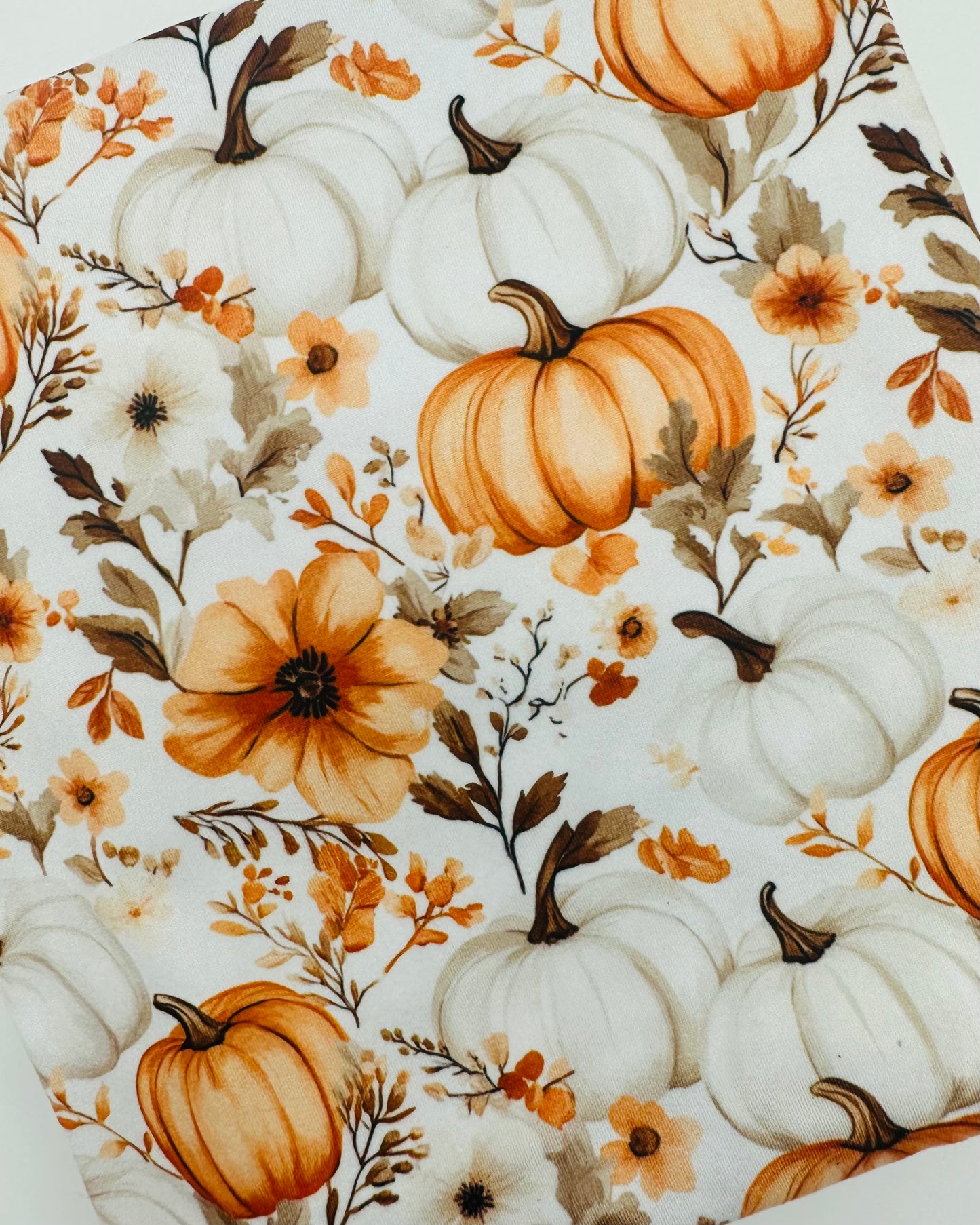 Vintage Fancy Fall Floral Pumpkins Bullet, DBP, Rib Knit, Velvet, Cotton Like Knits + other fabrics