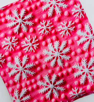 Pink Snowflakes Faux Knitted Christmas Sweater Bullet, DBP, Rib Knit, Velvet, Cotton Like Knits + other fabrics