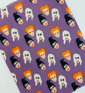 Ready To Ship DBP knit fabric Sanderson Sister Mugs Halloween makes great bows, head wraps, bummies, and more.