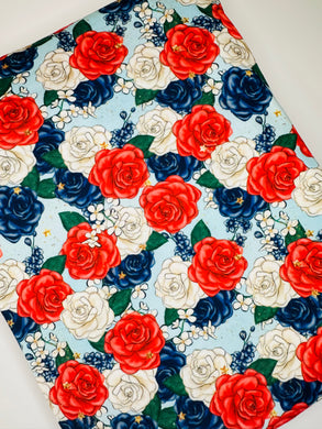 Ready To Ship DBP Fourth of July Floral Roses makes great bows, head wraps, bummies, and more.