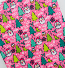 Load image into Gallery viewer, Pre-Order Pink Christmas Ho Ho Bullet, DBP, Rib Knit, Cotton Lycra + other fabrics