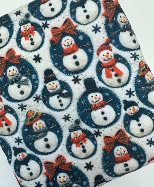 Ready to Ship Rib Knit Faux Felt Christmas Snowman makes great bows, head wraps,  bummies, and more.