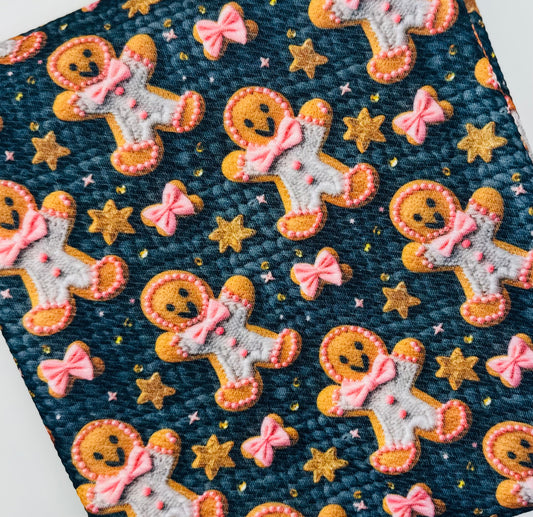 Ready to Ship Bullet Faux Quilted Pink Gingerbread makes great bows, head wraps, bummies, and more.