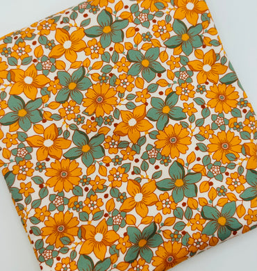 Ready To Ship Velvet knit fabric Fall Colored Vintage Florals makes great bows, head wraps, bummies, and more.