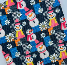 Load image into Gallery viewer, Patchwork Floral Snowman Christmas Bullet, DBP, Rib Knit, Velvet, Cotton Like Knits + other fabrics