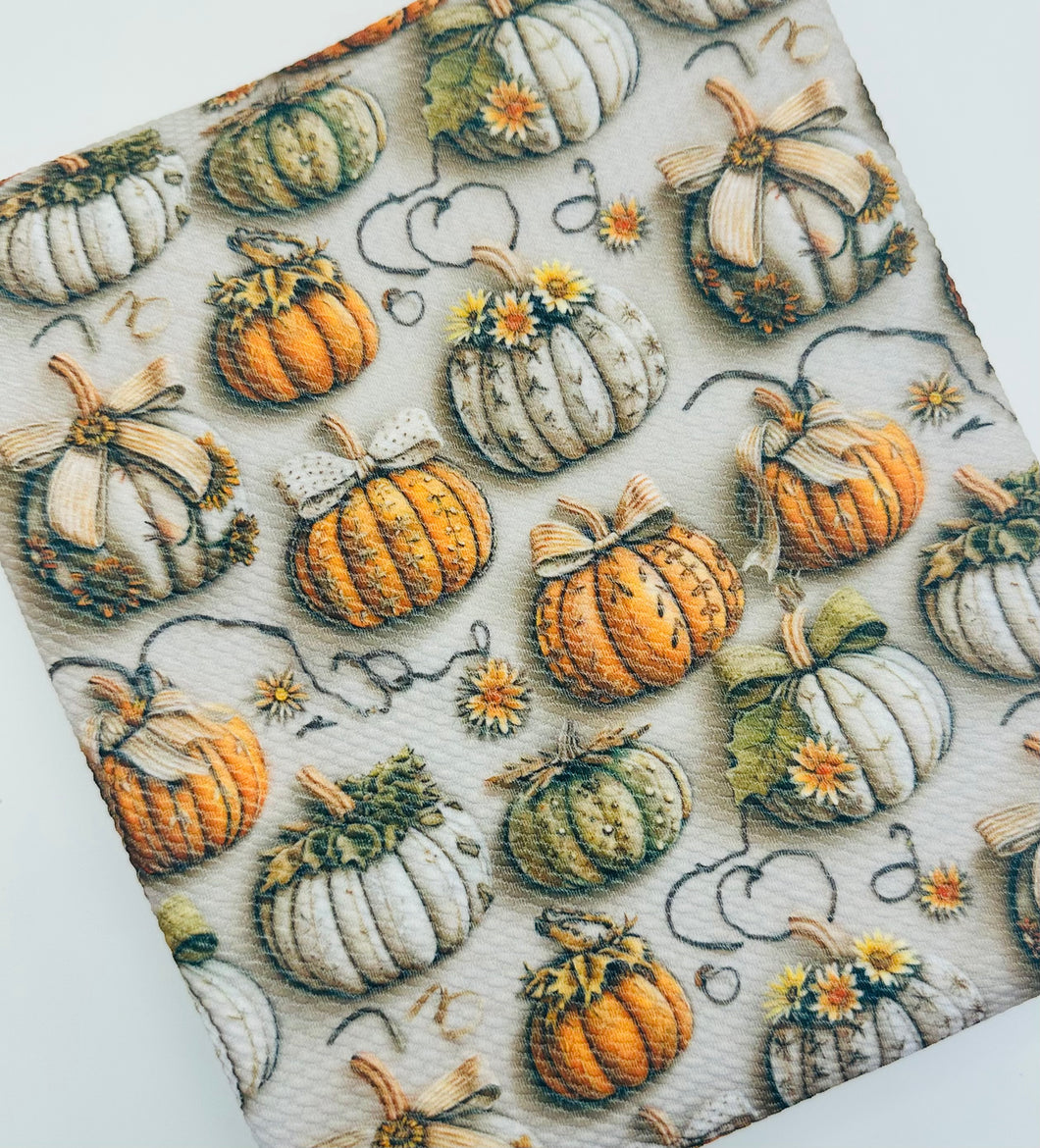 Ready to Ship Bullet Sunflower Fall Pumpkins Faux 3D makes great bows, head wraps, bummies, and more.