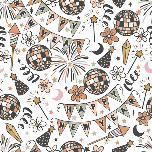 Happy New Year Celebration Bullet, DBP, Rib Knit, Velvet, Cotton Like Knits + other fabrics