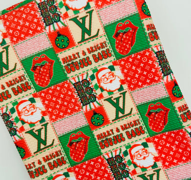 Merry & Bright Boujee Babe Christmas Patchwork Bullet, DBP, Rib Knit + other fabrics