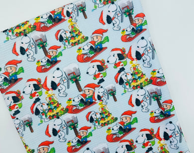 Christmas Snoopy Characters Bullet, DBP, Rib Knit, Cotton Lycra + other fabrics