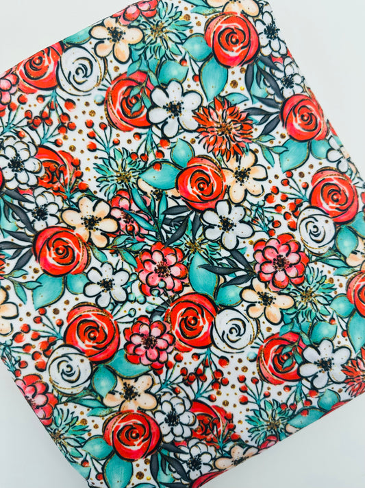 Ready to Ship DBP Christmas Floral Poppies makes great bows, head wraps, bummies, and more.