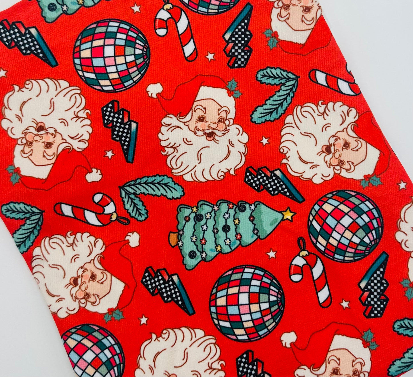 Ready to Ship DBP Rocking around Christmas Party with Santa makes great bows, head wraps, bummies, and more.