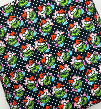 Load image into Gallery viewer, Pre-Order Grinch Dots Characters Christmas Shapes Bullet, DBP, Rib Knit, Cotton Lycra + other fabrics