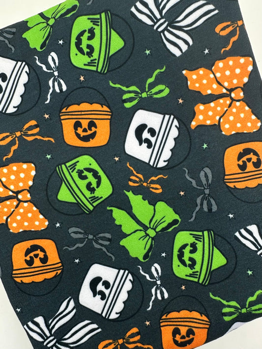 Girl's Halloween Buckets Bullet, DBP, Rib Knit, Velvet, Cotton Like Knits + other fabrics