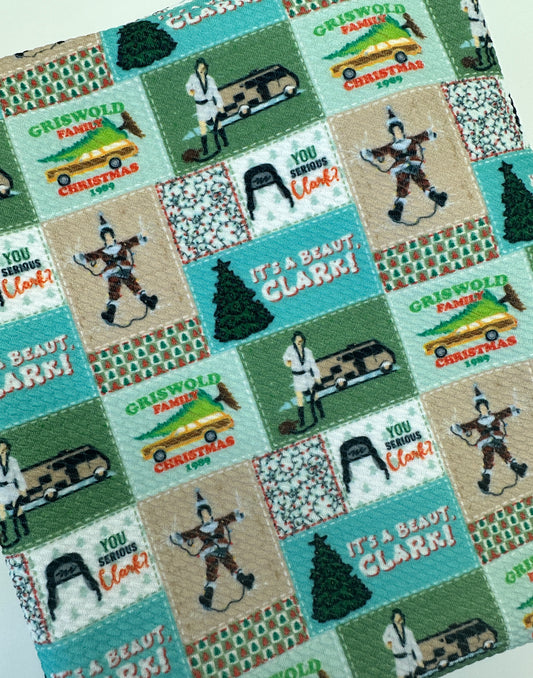 Ready to Ship Bullet It's a Beaut Clark Christmas Patchwork Character makes great bows, head wraps, bummies, and more.