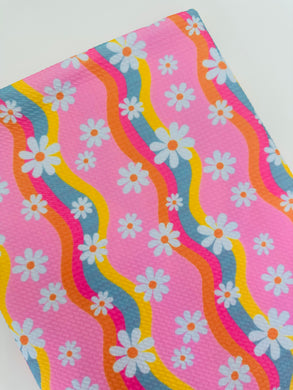 Ready to Ship Bullet fabric Groovy Summer Daisy Floral makes great bows, head wraps, bummies, and more.