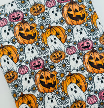 Load image into Gallery viewer, Made to Order Daisy Floral Fall Pumpkins &amp; Ghost Halloween Bullet, DBP, Rib Knit + other fabrics