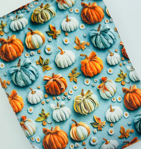 Ready to Ship Minky Sparkly Inspired 3D Fall Pumpkins makes great blankets, towels, and more.