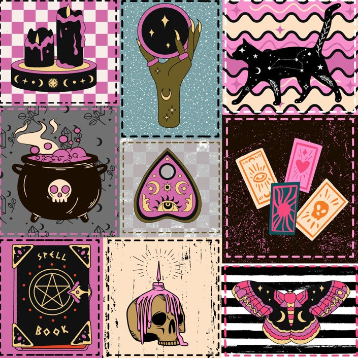 Made to Order All the Witchcraft Basics Patchwork Halloween Bullet, DBP, Rib Knit + other fabrics