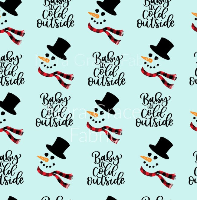 Pre-Order Baby It's Cold Outside Christmas Bullet, DBP, Rib Knit, Cotton Lycra + other fabrics