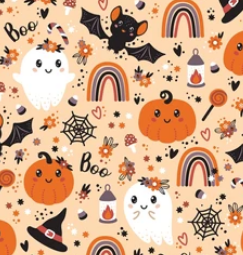 Made to Order Boho Halloween Boo Rainbow Fall Season Bullet, DBP, Rib Knit + other fabrics