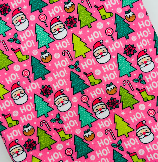 Ready to Ship DBP Pink Christmas Ho Ho makes great bows, head wraps, bummies, and more.