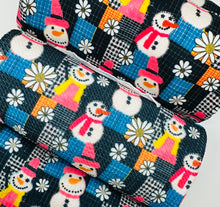 Load image into Gallery viewer, Patchwork Floral Snowman Christmas Bullet, DBP, Rib Knit, Velvet, Cotton Like Knits + other fabrics