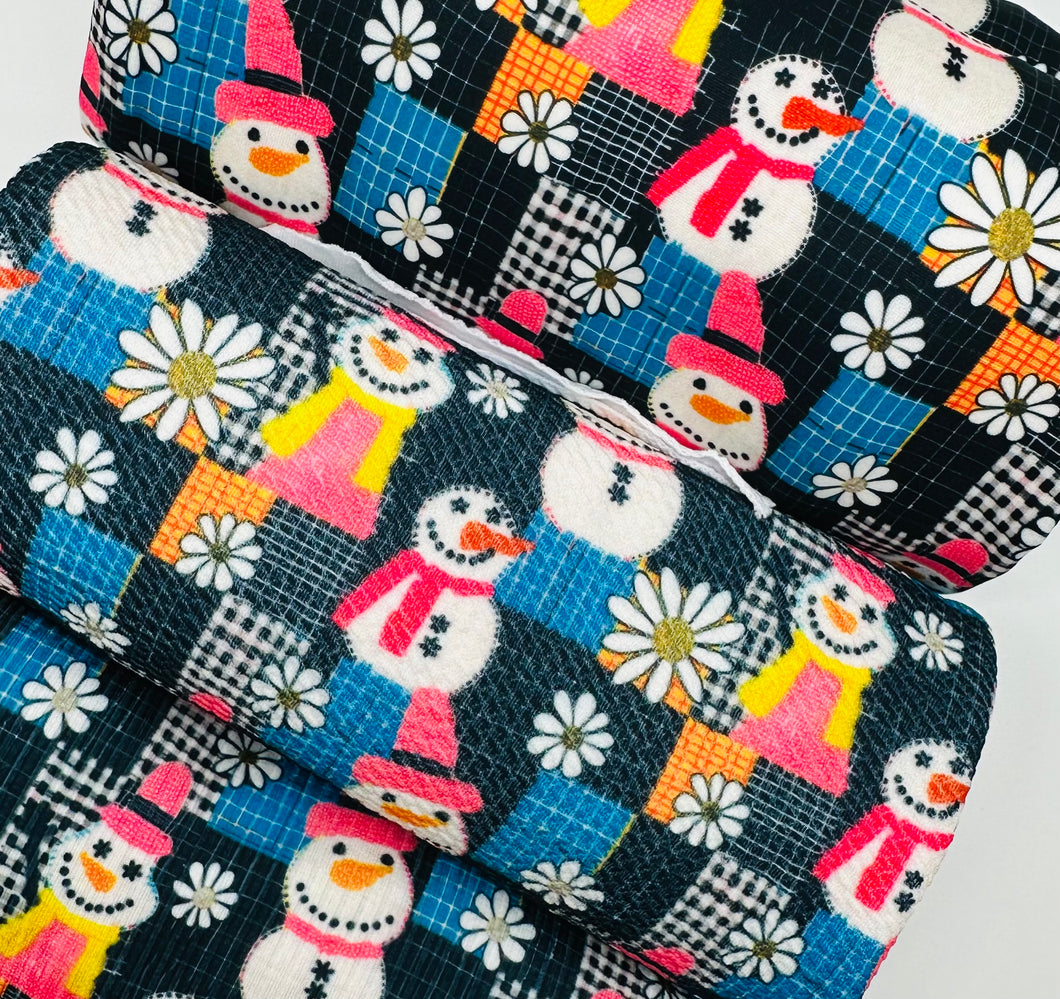 Patchwork Floral Snowman Christmas Bullet, DBP, Rib Knit, Velvet, Cotton Like Knits + other fabrics