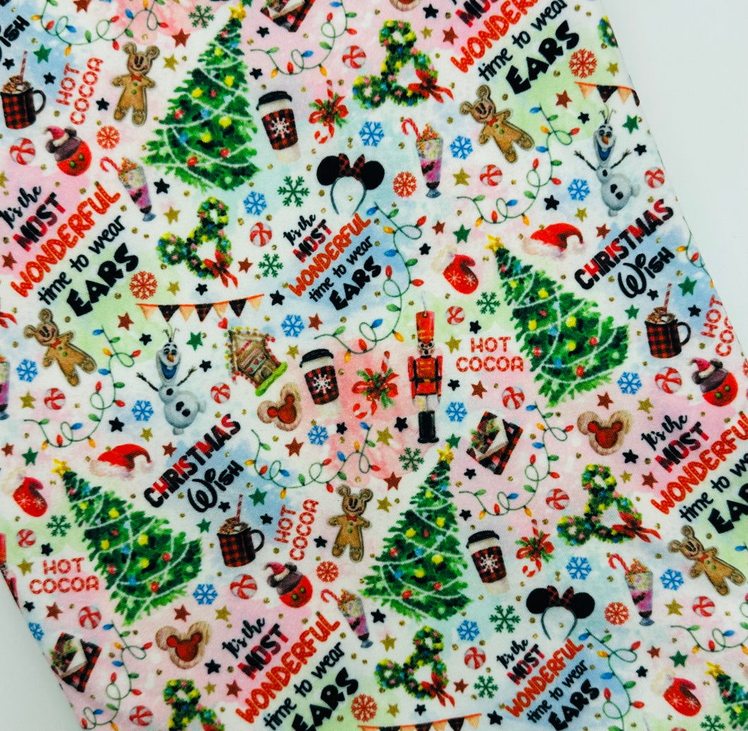 Most Wonderful Time Christmas Character Food Bullet, DBP, Rib Knit, Cotton Lycra + other fabrics