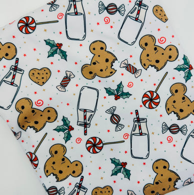 Christmas Cookies & Milk Food Bundle Characters in White, Sage, Tan or Blue Bullet, DBP, Rib Knit + other fabrics