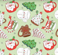 Load image into Gallery viewer, Christmas Hot Coco Mugs and Christmas Cakes Food Bundle in White, Green or Pink Bullet, DBP, Rib Knit + other fabrics