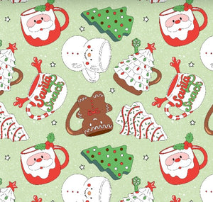 Christmas Hot Coco Mugs and Christmas Cakes Food Bundle in White, Green or Pink Bullet, DBP, Rib Knit + other fabrics