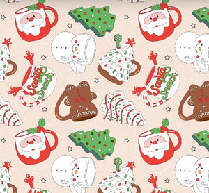 Christmas Hot Coco Mugs and Christmas Cakes Food Bundle in White, Green or Pink Bullet, DBP, Rib Knit + other fabrics